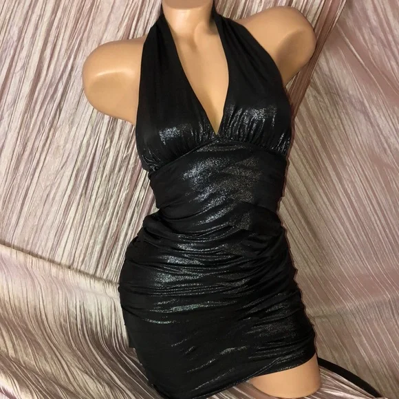 bebe | Dresses | Bebe Black Silver Metallic Halter Dress Sexy Club Lbd Mini Ruched Gathered S | Poshmark bebe | Dresses | Bebe Black Silver Metallic Halter Dress Sexy Club Lbd Mini Ruched Gathered S | Poshmark